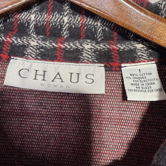 Chaus Flannel Button-Up Shirt Women’s Size 1X Red & Black Plaid Casual Outdoor - Picture 6 of 8